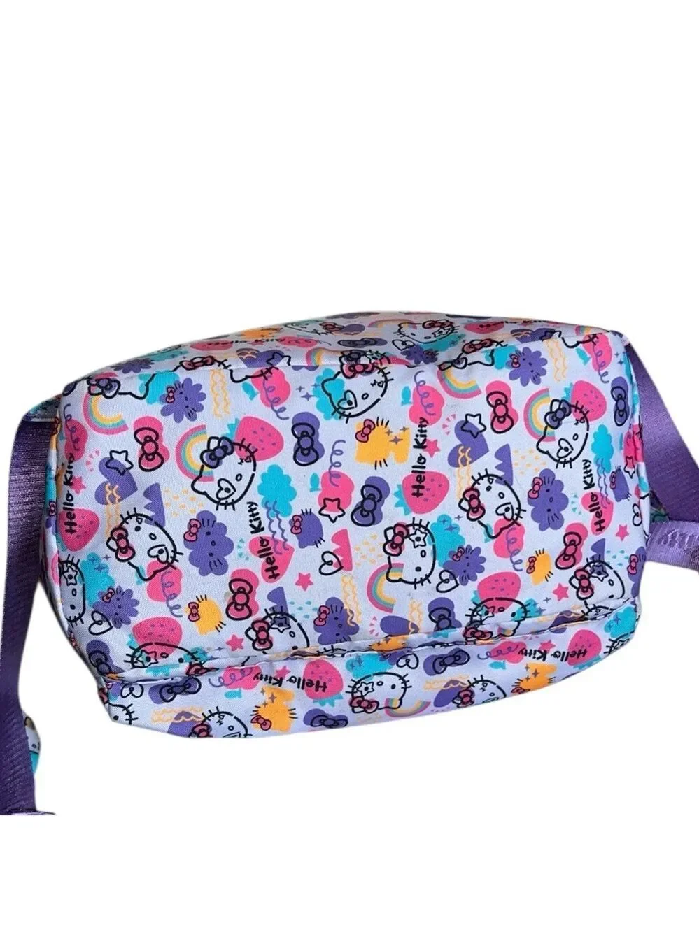 Sanrio Hello Kitty Pink with Purple  All-Over Print Nylon Backpack NWOT